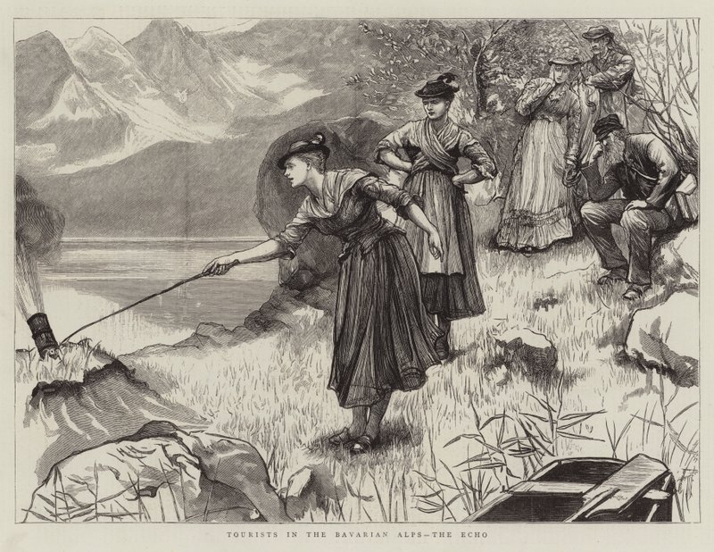 Turisté v bavorských Alpách, Echo od Hubert von Herkomer