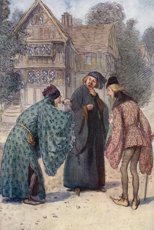 Ilustrace pro Veselé paničky z Windsoru od Hugh Thomson