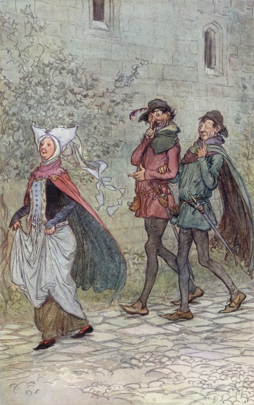Ilustrace pro Veselé paničky z Windsoru od Hugh Thomson