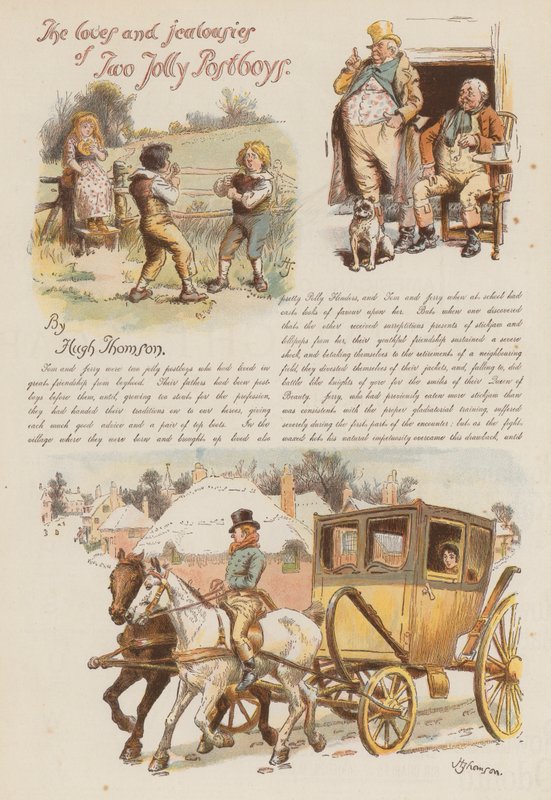 Lásky a žárlivosti dvou veselých pošťáků (chromolitho) od Hugh Thomson
