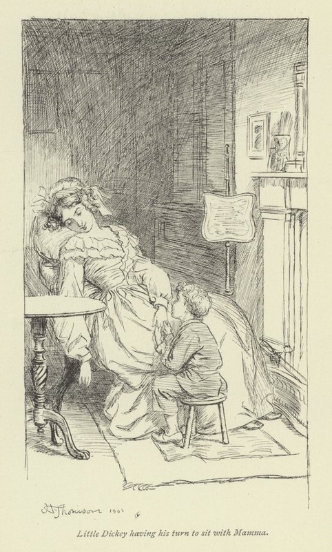 Ilustrace pro Amose Bartona od George Eliota od Hugh Thomson