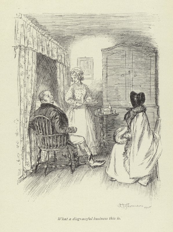 Ilustrace pro Amose Bartona od George Eliota od Hugh Thomson