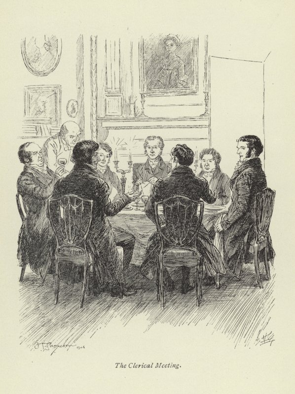 Ilustrace pro Amose Bartona od George Eliota od Hugh Thomson