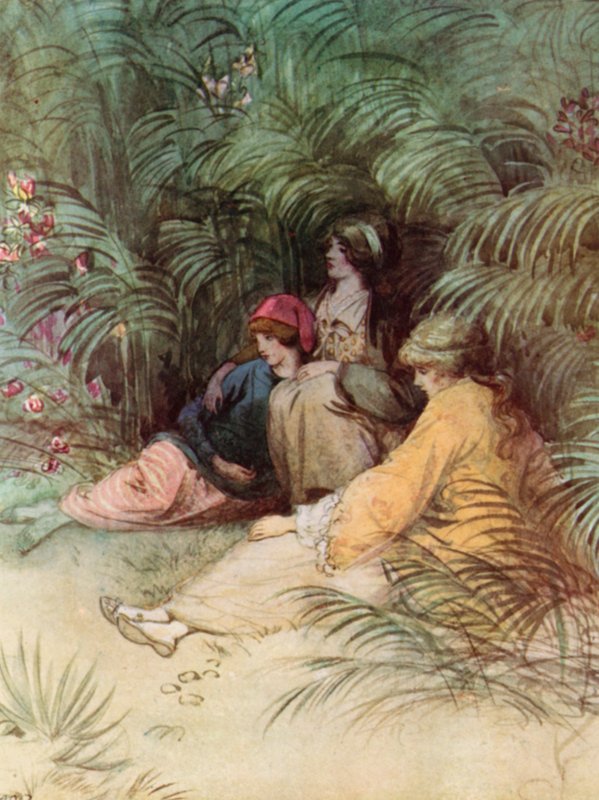 Ilustrace k Obdivuhodnému Crichtonovi od J. M. Barrieho od Hugh Thomson