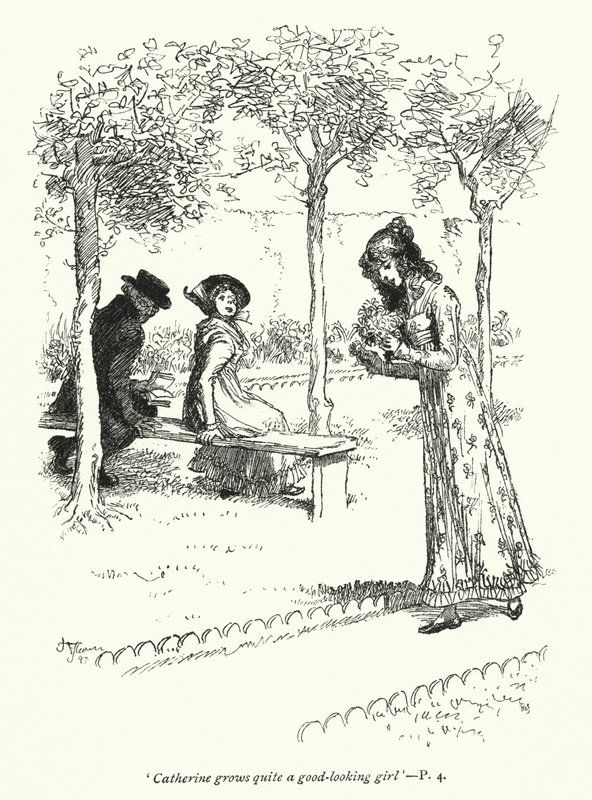 Ilustrace pro Northanger Abbey od Jane Austen (litho) od Hugh Thomson