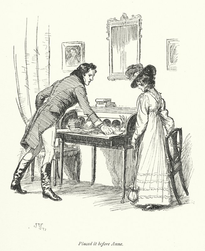 Ilustrace k přesvědčování od Jane Austenové (litho) od Hugh Thomson