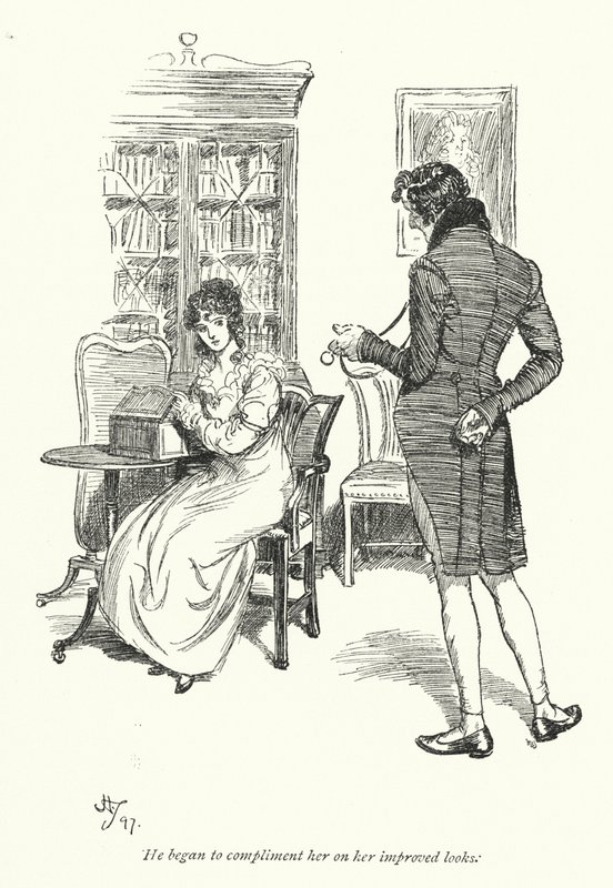 Ilustrace k přesvědčování od Jane Austenové (litho) od Hugh Thomson
