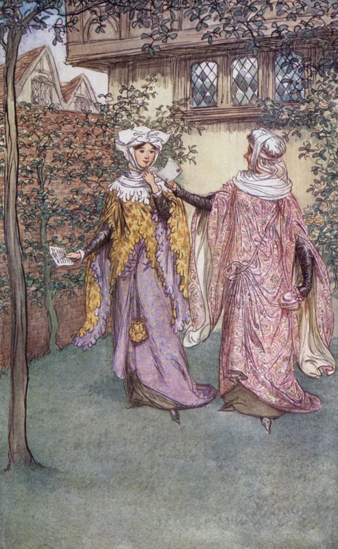Ilustrace pro Veselé paničky z Windsoru od Hugh Thomson