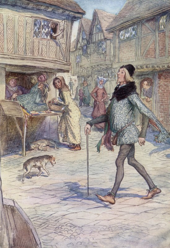 Ilustrace pro Veselé paničky z Windsoru od Hugh Thomson