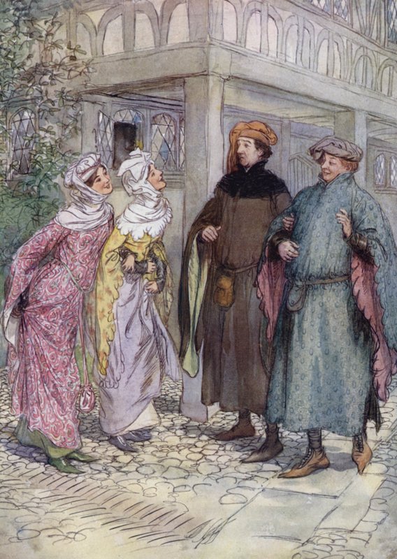 Ilustrace pro Veselé paničky z Windsoru od Hugh Thomson