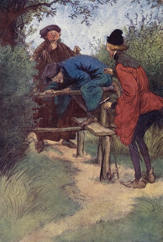 Ilustrace pro Veselé paničky z Windsoru od Hugh Thomson