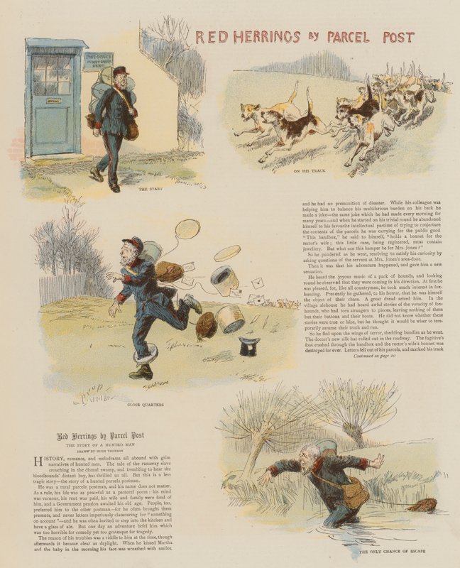 Red Herrings od Parcel Post (chromolitho) od Hugh Thomson