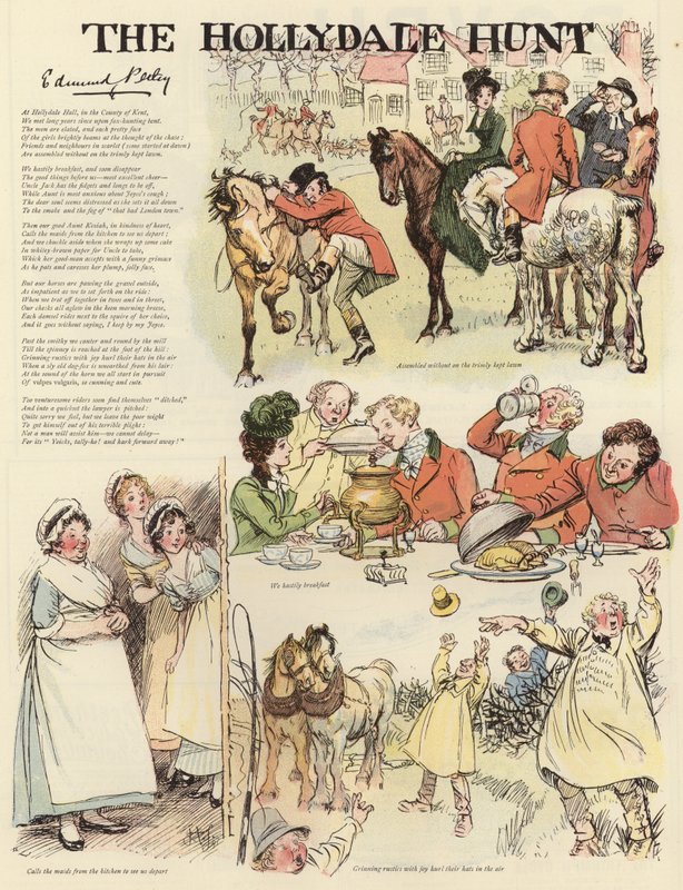 Série ilustrací zobrazujících Hollydale Hunt od Hugh Thomson