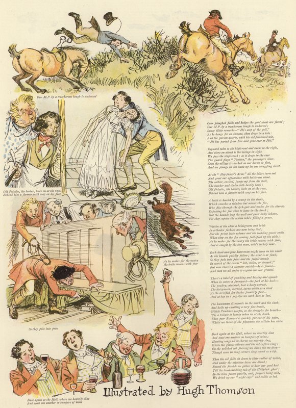Série ilustrací zobrazujících Hollydale Hunt od Hugh Thomson