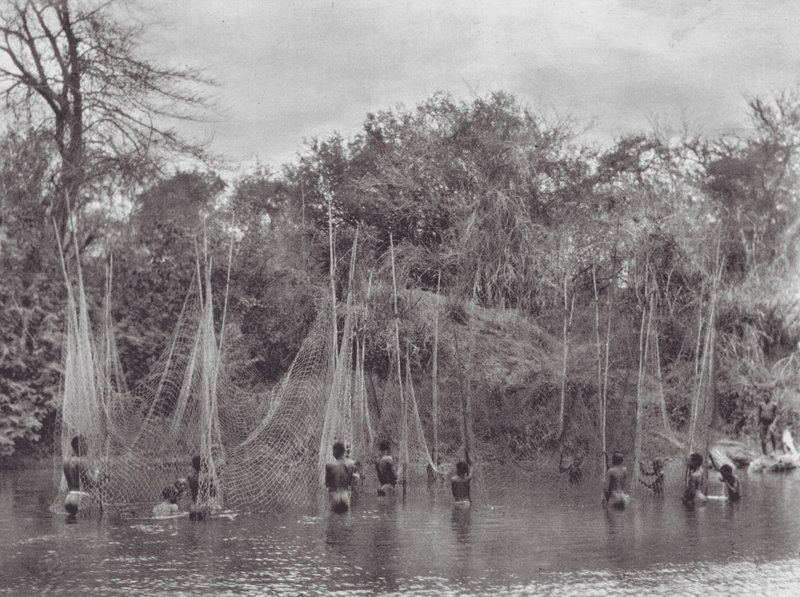 Afrika: Morus Fishing (čb fotografie) od Hugo Adolf Bernatzik