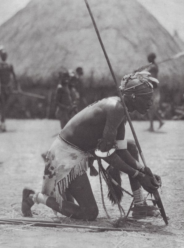 Afrika: Šillukové ve svátečním oděvu (čb fotografie) od Hugo Adolf Bernatzik