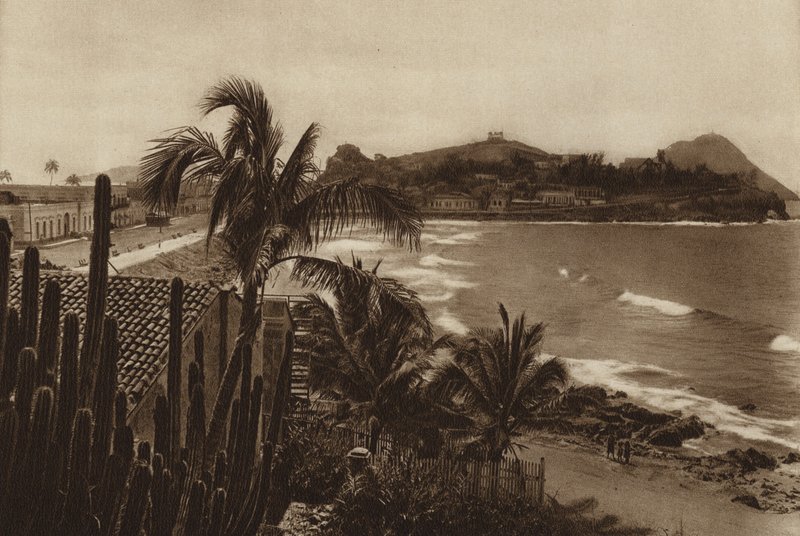 Mexiko: Mazatlanský záliv (čb fotografie) od Hugo Brehme