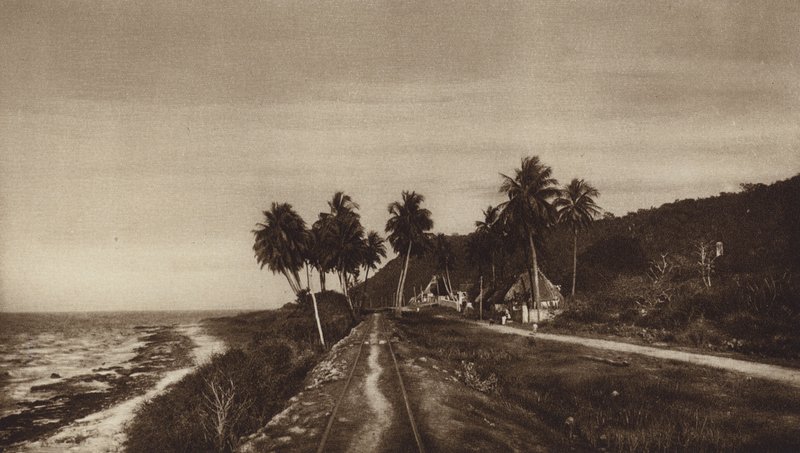 Mexiko: Campeche, Calle por Lerma (čb fotografie) od Hugo Brehme