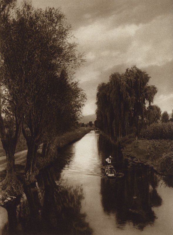 Mexiko: kanál Viga (čb fotografie) od Hugo Brehme