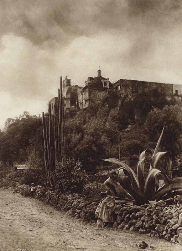 Mexiko: kostel Tepepam (čb fotografie) od Hugo Brehme