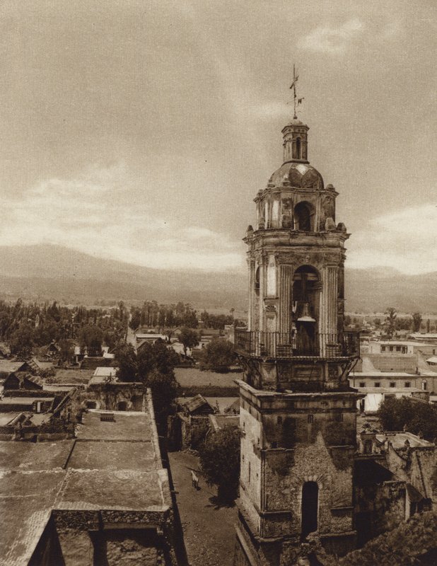 Mexiko: kostel v Xochimilcu (čb fotografie) od Hugo Brehme