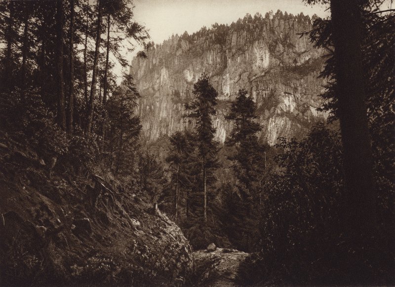 Mexiko: La Canada, Contreras, D F (čb fotografie) od Hugo Brehme
