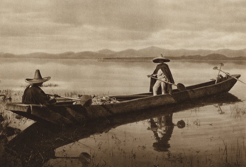 Mexiko: Laguna de Patzcuaro (čb fotografie) od Hugo Brehme