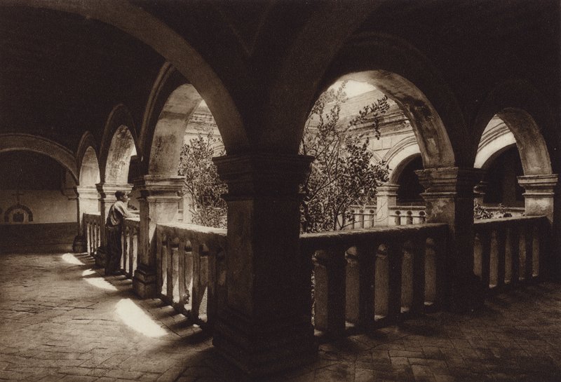 Mexiko: Monasterio Churubusco (čb fotografie) od Hugo Brehme