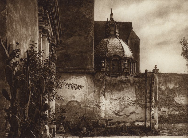 Mexiko: Monasterio Churubusco (čb fotografie) od Hugo Brehme