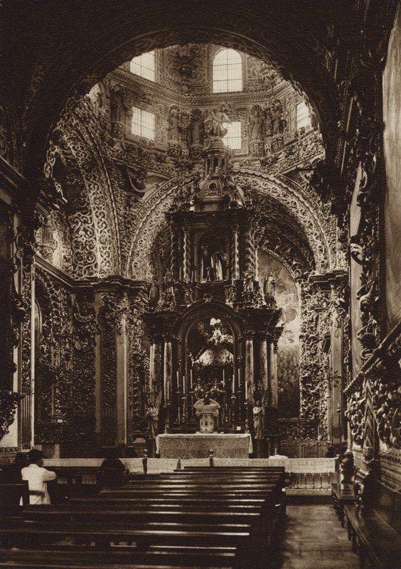 Mexiko: Puebla, kaple kostela San Domingo (čb fotografie) od Hugo Brehme