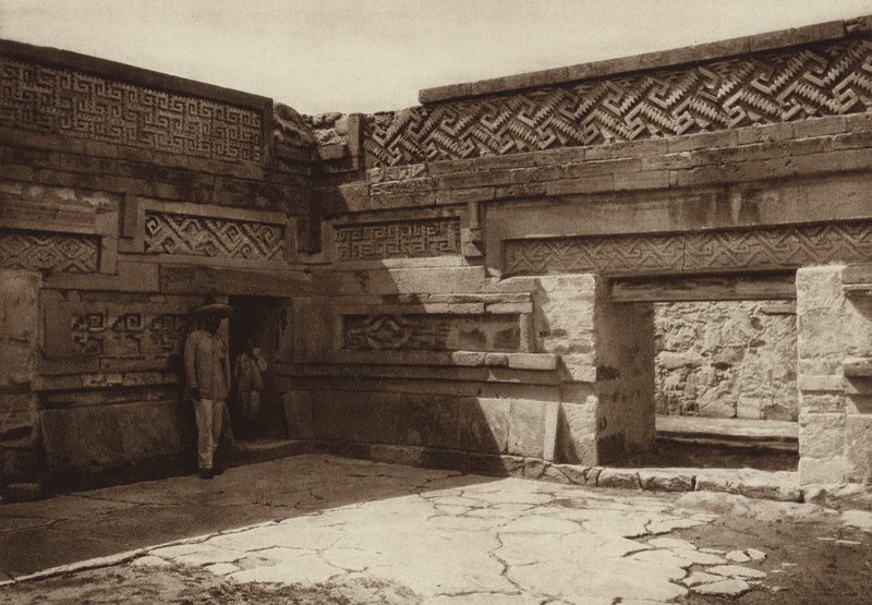 Mexiko: Ruiny Mitla (čb fotografie) od Hugo Brehme