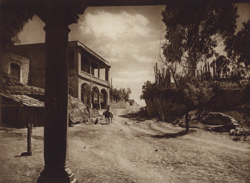 Mexiko: San Esteban, předměstí hlavního města Mejico (čb fotografie) od Hugo Brehme