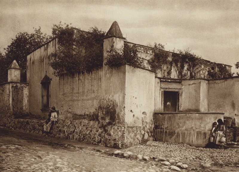 Mexiko: Tlacopan, předměstí hlavního města Mexika (čb fotografie) od Hugo Brehme