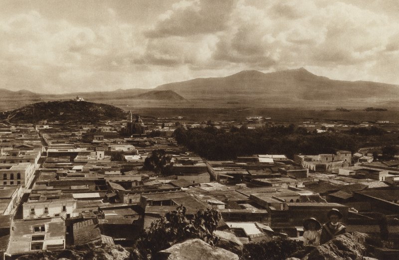 Mexiko: Pohled na Toluku (čb fotografie) od Hugo Brehme