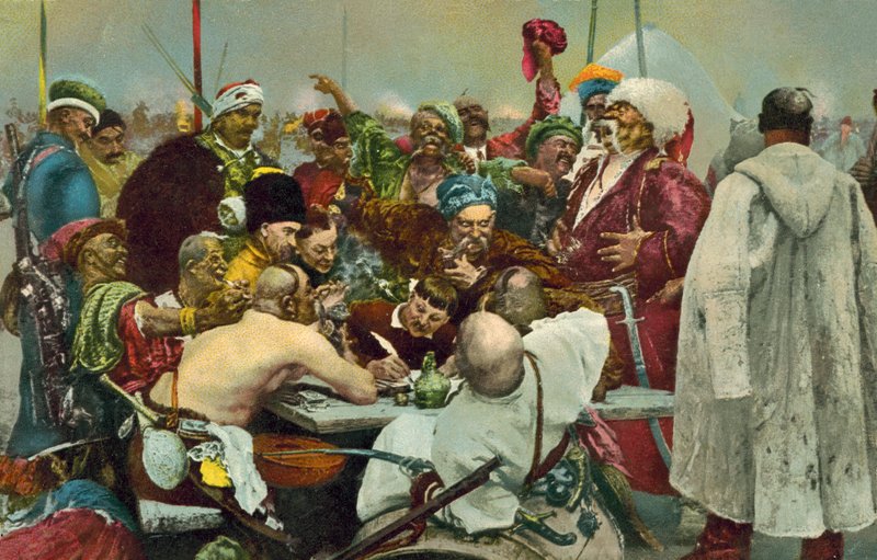 Odpověď Záporožských kozáků sultánovi Mehmedovi IV z Osmanské říše od Ilya Efimovich after Repin