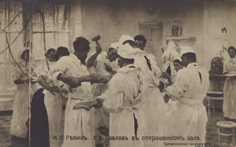 Chirurg E. Pavlov na operačním sále, 1888 od Ilya Efimovich after Repin