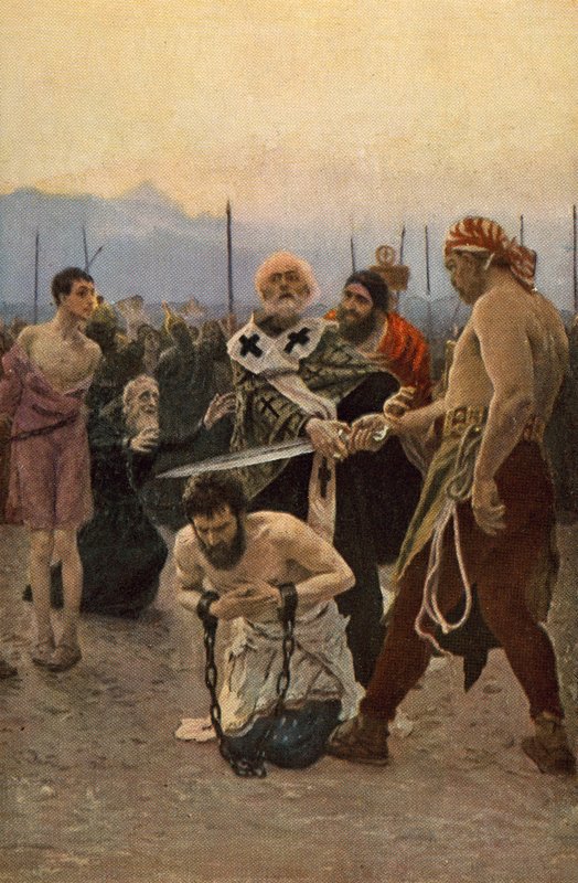 Svatý Mikuláš z Myry zachrání tři nevinné před smrtí od Ilya Efimovich Repin