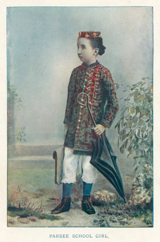 Indiánští domorodci: Parsee School Girl (barevná fotografie) od Indian photographer