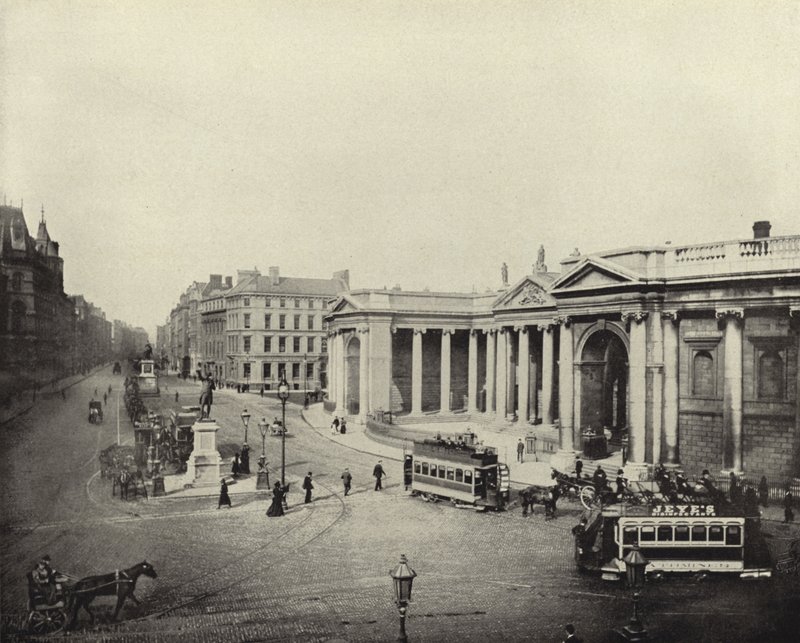 Bank of Ireland, bývalá budova parlamentu, Dublin (černobílá fotografie) od Irish Photographer
