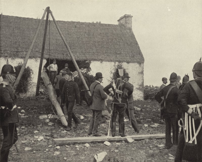 Scéna vystěhování (černobílá fotografie) od Irish Photographer