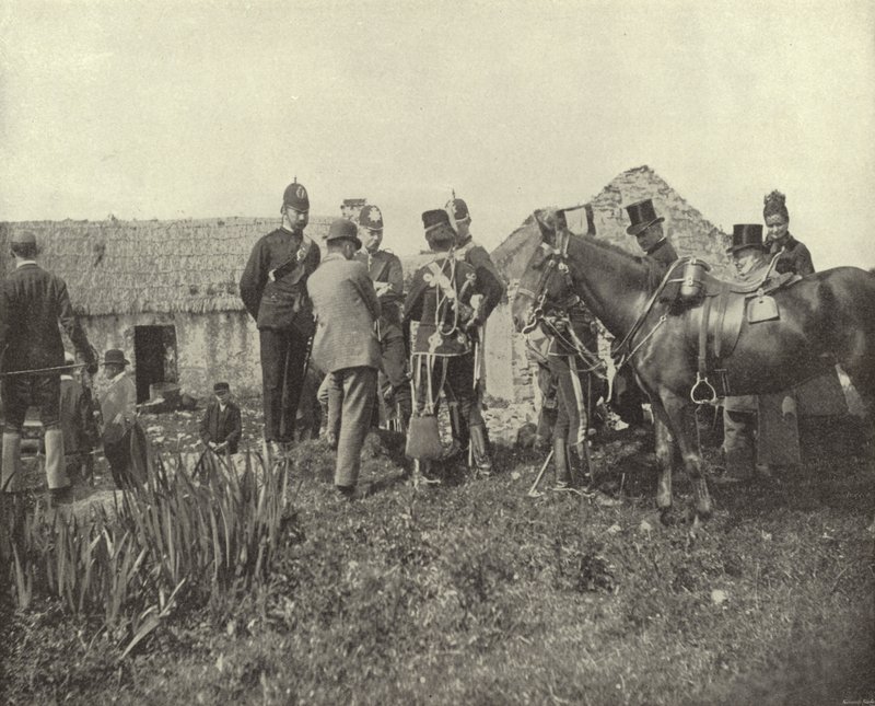 Místo vystěhování, Vandeleur Estate, County Clare (černobílá fotografie) od Irish Photographer