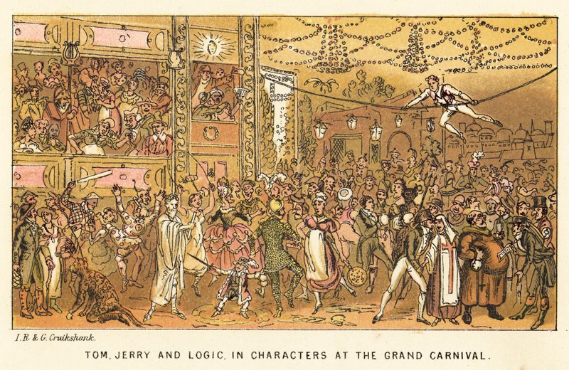 Tom, Jerry a Logic v postavách Velkého karnevalu od Isaac, Robert and George Cruikshank
