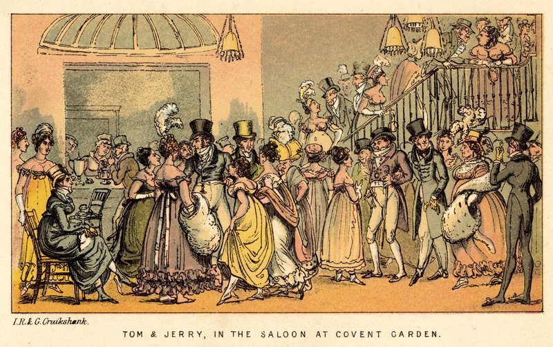 Tom a Jerry, v salonu v Covent Garden od Isaac, Robert and George Cruikshank