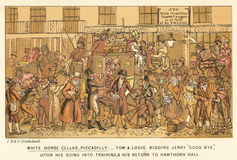 Sklep u bílého koně, Piccadilly od Isaac, Robert and George Cruikshank