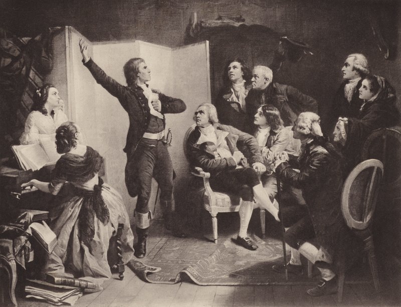První zpěv Marseillaisy (litho) od Isidore (after) Pils