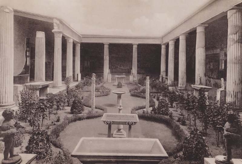 Casa Dei Vettii, Peristilio, Dům Vettiů, Peristyle (černobílá fotografie) od Italian Photographer