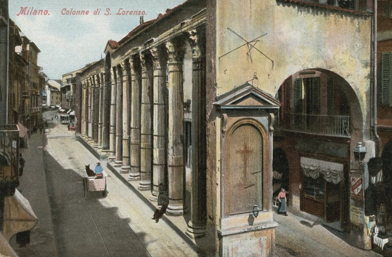 Sloupce San Lorenzo, Milán (barevné foto) od Italian Photographer