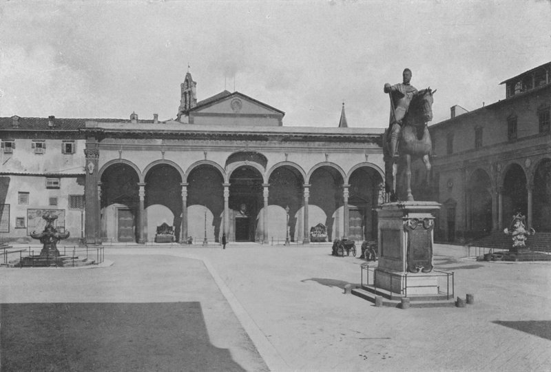 Florencie, kostel SS Annunziata (černobílá fotografie) od Italian Photographer