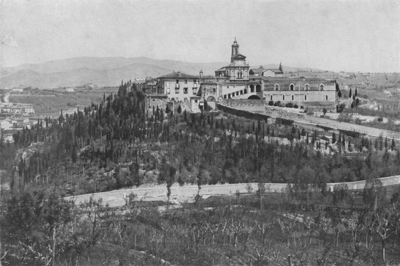 Florencie, Okolí, Panorama kláštera Certosa (černobílá fotografie) od Italian Photographer
