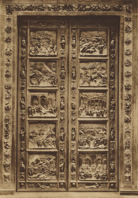 Firenze / Florence: Baptistery, The Main Door, Lorenzo Ghiberti (černobílá fotografie) od Italian Photographer